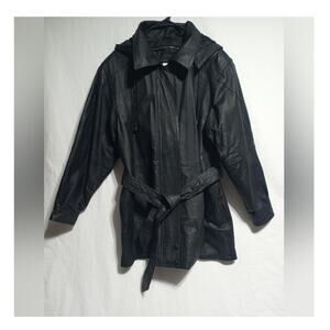 Vintage Comint Men's Black Leather Jacket Size XL